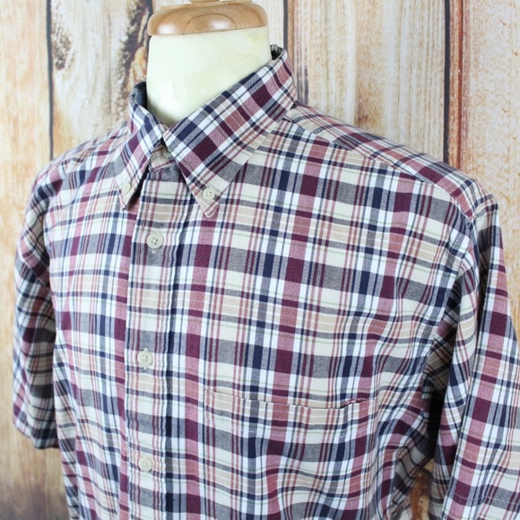 Pendleton Mens Seaside Shirt Red Blue Tartan Plaid - Picture 2 of 7